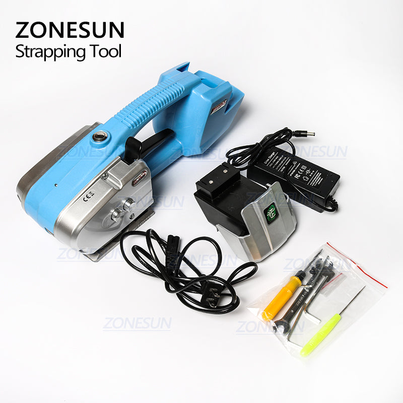 ZONESUN JD16 13-16mm Máquina flejadora de plástico eléctrica con batería automática