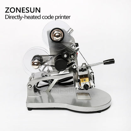 ZONESUN DY-8 Máquina de codificação de impressora de data de fita aquecida diretamente