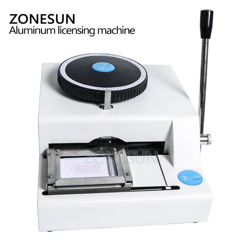 Máquina de estampado de placa de nombre manual de 52 caracteres ZONESUN